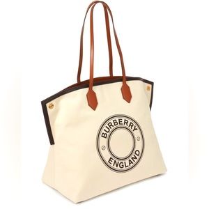 Burberry Logo Canvas Society Tote